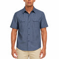 Chemise homme taille M bleu à manches courtes en tissu effet chambray style utilitaire
