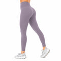 Legging femme taille S en tissu extensible lilas taille haute sport ajusté