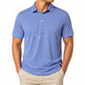 Polo homme M en tissu bleu et blanc à rayures manches courtes