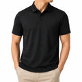 Polo homme taille L noir en maille à manches courtes style décontracté