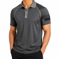 Polo homme XL gris anthracite en tissu synthétique à manches courtes style sportif