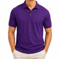 Polo homme XL violet à manches courtes coupe classique