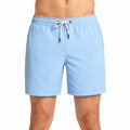 Short de bain homme taille L en tissu bleu clair à cordon de serrage style décontracté