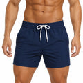 Short de bain homme XL en tissu synthétique bleu marine à cordon de serrage