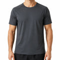 T-shirt de sport homme L en tissu synthétique gris anthracite à manches courtes