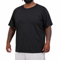 T-shirt homme XL noir en tissu synthétique à manches courtes coupe décontractée