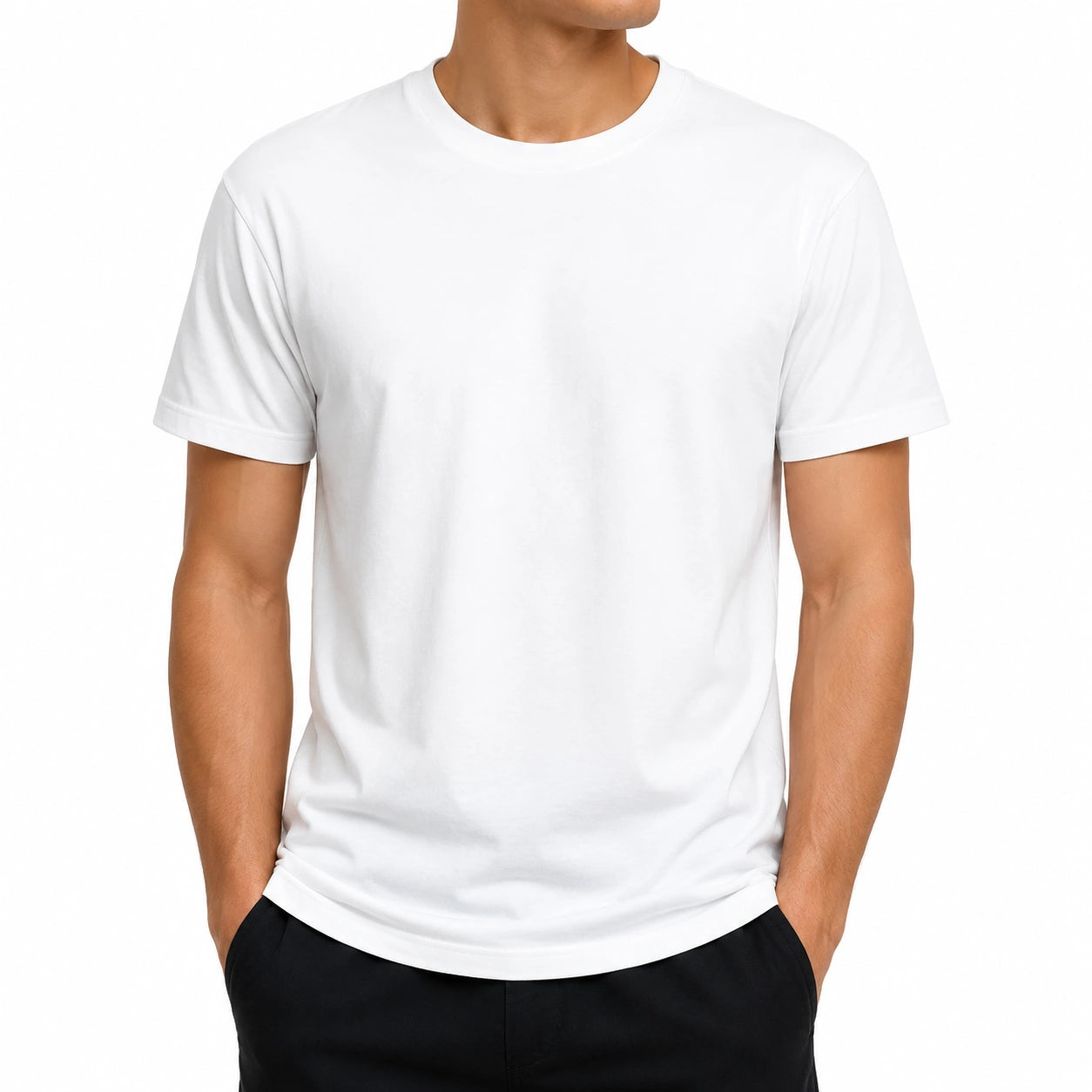 T-shirt homme XL blanc en jersey à manches courtes coupe droite