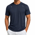 T-shirt de sport homme XL bleu marine en tissu technique à manches courtes